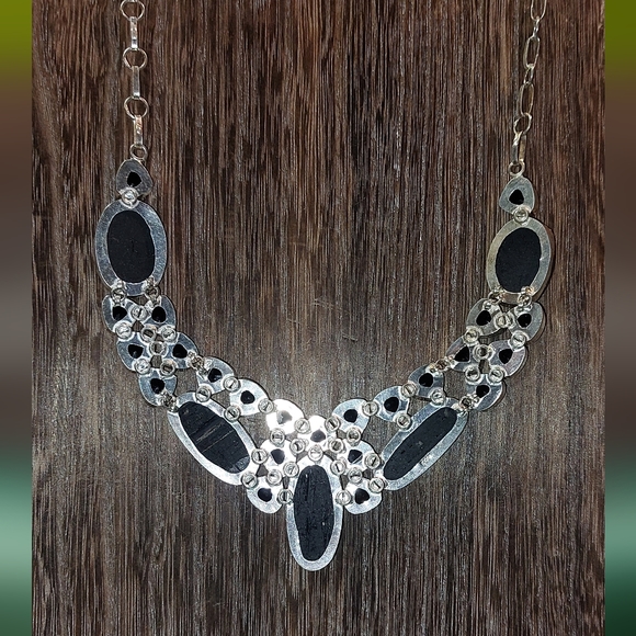 Huge Black Tourmaline & Black Onyx Statement Necklace - Picture 3 of 6